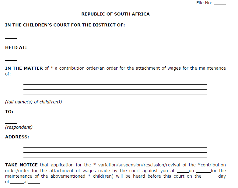 R250 Form 13(1)