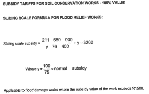 N1580 Sliding Scale Formula