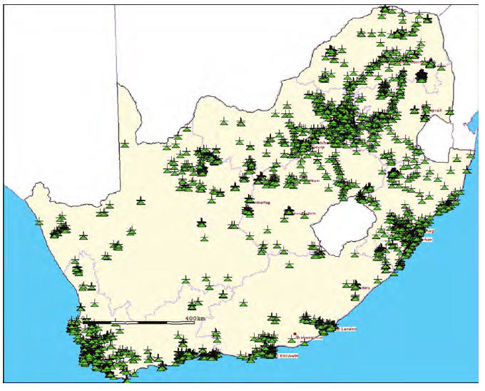 1.8.3 Areas where licensed frequencies are operational