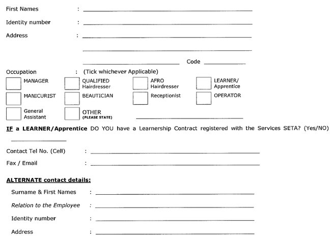 Hairdressing Council Semi National - Annexure F(2)