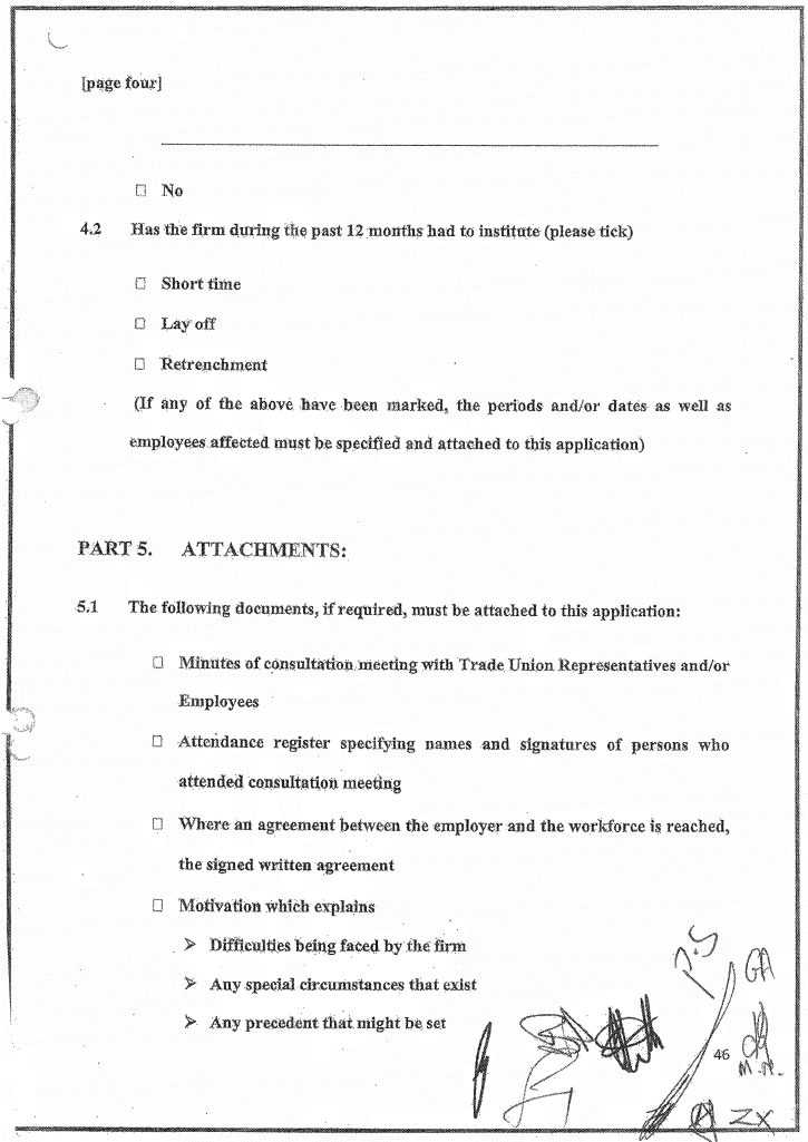 R2572 Application for Exemption Questionnaire iv