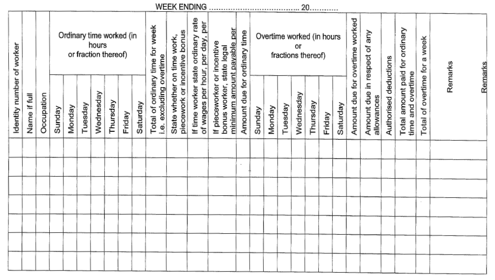 R632 Attendance Register