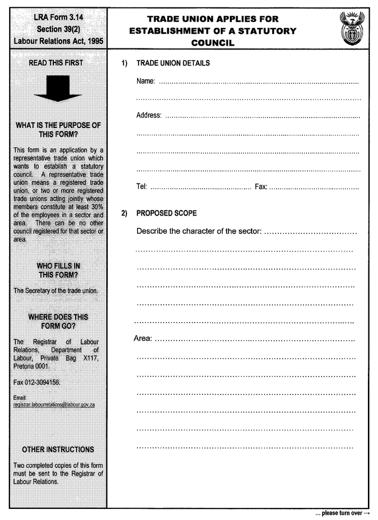 LRA Form 3.14 (Page  1)