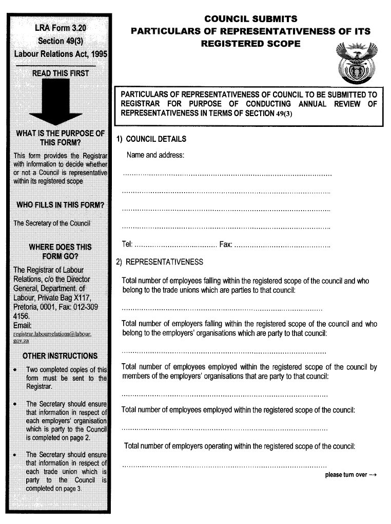 LRA  Form 3.20 (Page 1)