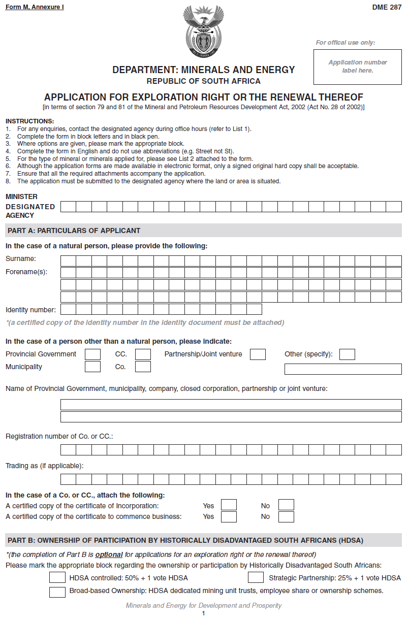 Annexure I Form M (1)