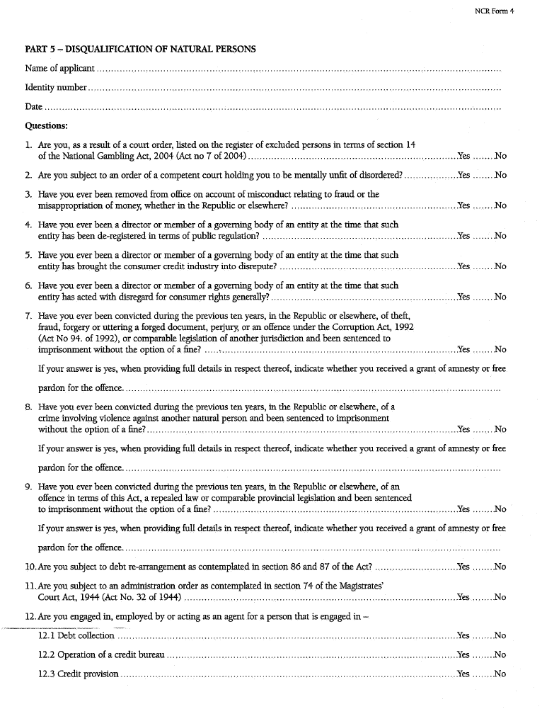 NCR Form 4 (Page 4)