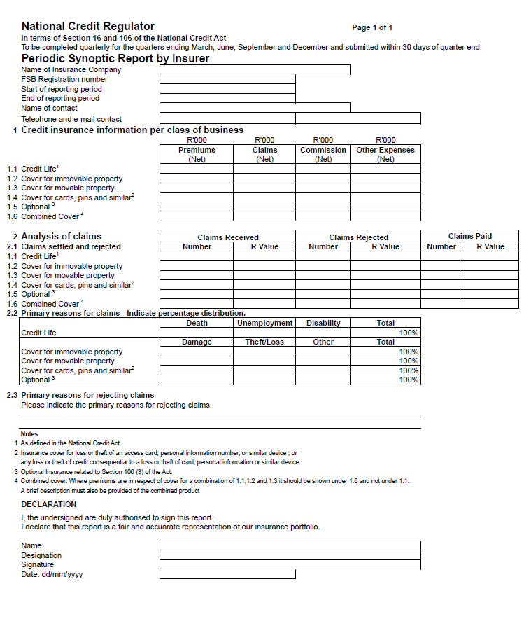 NCR Form 45