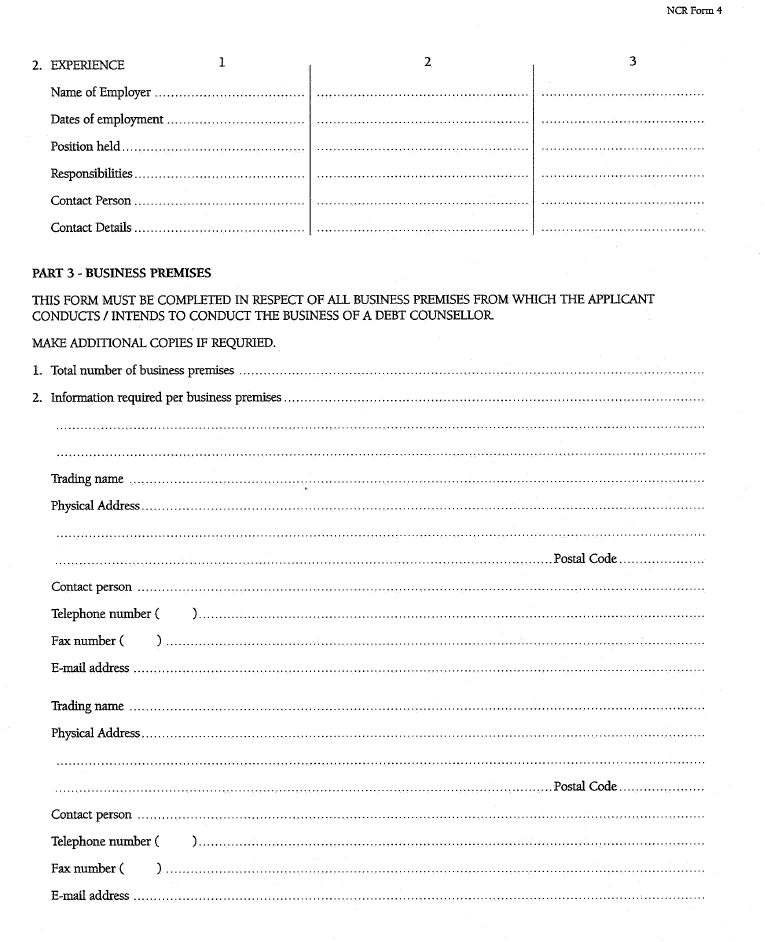 NCR Form 4 (Page 2)