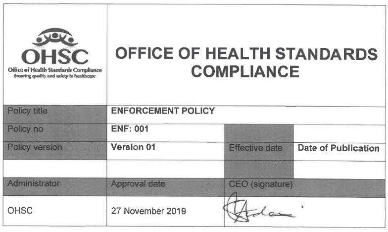 N1286 Enforcement Policy