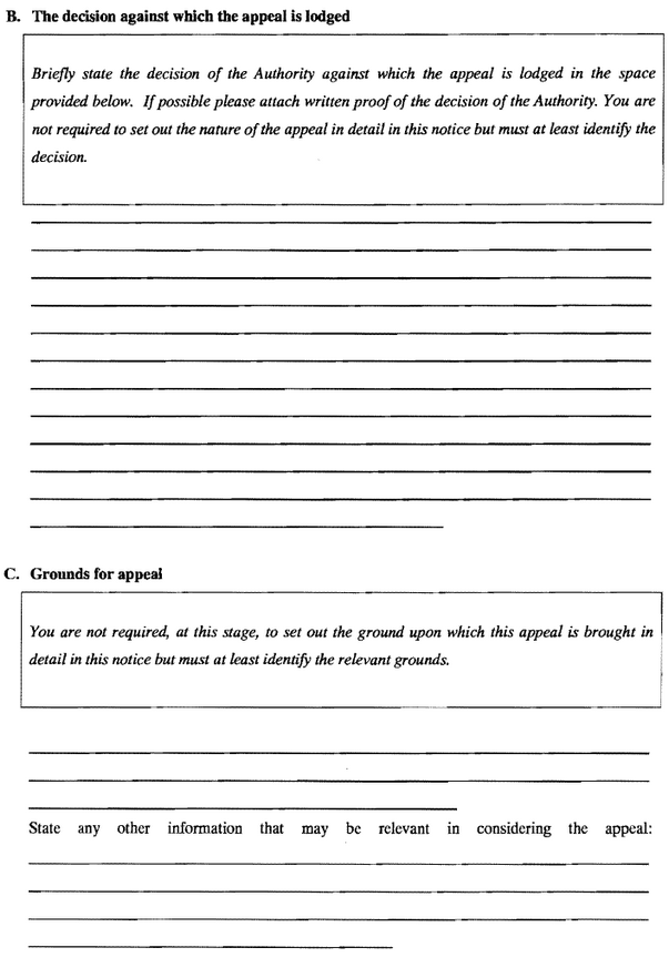 N826 Form 2 Notice of Intention to Appeal pg 2