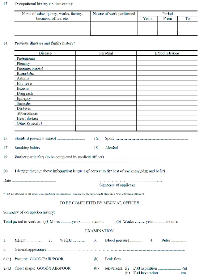 Application for examination for certificate of fitness-(2)