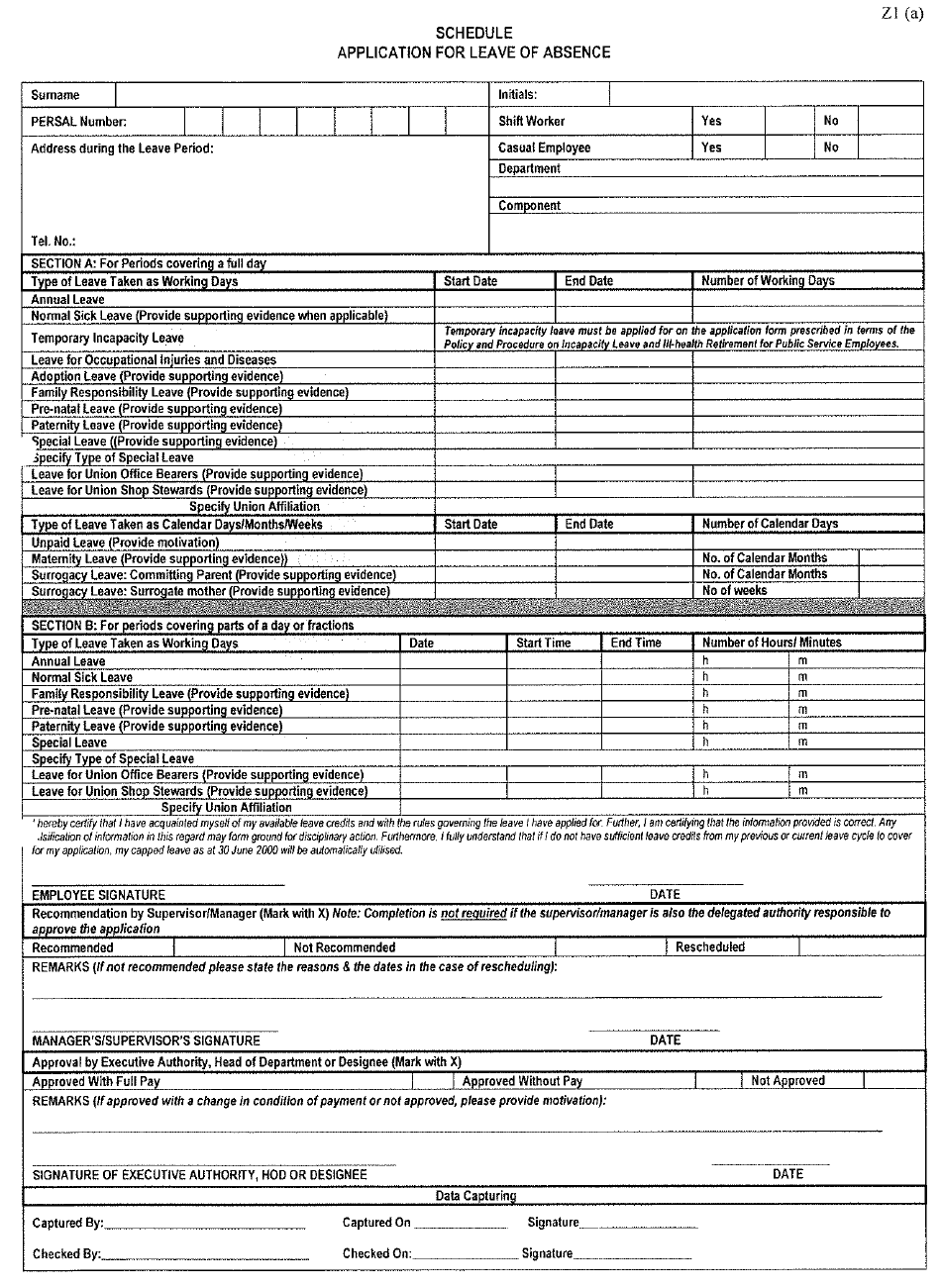 N429 Z1(a) Form